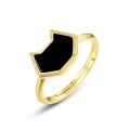 wholesale S925 Sterling Silver Metal Black Agate Minimalist Cute Cat Ring for Women, Small Batch Wholesale Customization from Japan and Korea-0-4