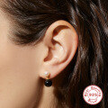 wholesale S925 Sterling Silver Agate Pearl Earrings, Elegant European French Style Versatile Ear Studs-0-1
