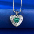 wholesale S925 Silver New Style Heart-Shaped Paraiba Ice-Cut 8*8 Pendant Live Sale Hot on Xiaohongshu-0-3