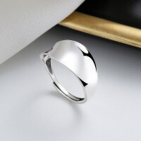 wholesale S925 Sterling Silver Minimalist Irregular Smooth Ring Ins Korean Japanese Version Temperament Lady Versatile Style-472FJ/approx. 2.6g Adjustable opening