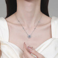 S925 Sterling Silver Moissanite Sunflower Necklace-0-2