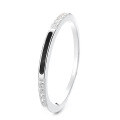 wholesale S925 Sterling Silver European Minimalist Style Black Droplet Glue Inlaid Diamond Closed Ring, Creative and Light Luxury Band-0-4