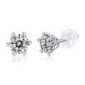 wholesale [925 Sterling Silver] Personality Sunflower Earrings with Moissanite, European and American Best-Selling Women's Pure Silver High-End Luxury Ear Studs-0-9