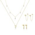 wholesale S925 Sterling Silver Cross-border Light Luxury Rhombus Teardrop Zircon Jewelry Set For Women, Layering Fringe Collarbone Necklace, Fashionable And Versatile-0-0