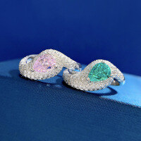 wholesale 925 Silver New Style 5*7mm Paraiba Pink Diamond Ice-Cut Full Diamond PavéIns Ring-R528 Pink Diamond [Single] No. 7