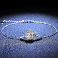 925 Sterling Silver Moissanite Round Bead Simple Women's Bracelet Live Stream Best-Seller Direct from Manufacturer-0-2