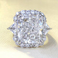 wholesale S925 silver new imported ice-cut 12*14mm white G color full diamond luxurious ring for women-0-0