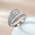 wholesale S925 Silver European and American New Ins Minimalist Style Snake-shaped Open Adjustable Ring Cross-border Live Shipping-0-0