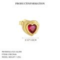 wholesale S925 Sterling Silver with Colorful Zircon Heart Earrings, Dopamine Sweet and Edgy Style, Luxurious and Advanced-0-5