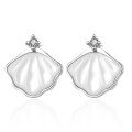 wholesale S925 Sterling Silver Maker Shell Ear Studs for Women, Trendy Design Earrings, Valentine's Day Gift for Girlfriend-0-4
