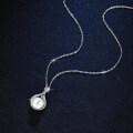 Sterling Silver Moissanite Pendant Necklace with Pearl, Cross-Border Supply-0-1