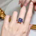 wholesale 925 silver new jewelry imported blue-gray 10*11 high-carbon diamond ring women's-0-3