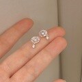 wholesale 925 Sterling Silver Summer Transparent Oval Crystal Small Blue Zircon Ear Studs Sweet and Cool Teardrop Earrings-0-0