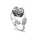 wholesale Metal: 925 Sterling Silver, Euro-American Cross-Border New Vintage Rose Flower Ring for Women, Versatile Hand Jewelry Valentine's Day Gift-0-4
