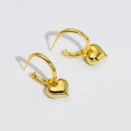 wholesale S925 Sterling Silver Summer Short Minimalist Heart Stud Earrings Korean Simple Style Polished Heart-shaped Female Earrings G9962-0-2