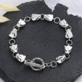wholesale S925 Sterling Silver Hip-Hop Trendy Cool Fashion Hand Jewelry with Unique Creative Panther Head Design OT Buckle Bracelet-0-0