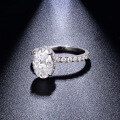 wholesale S925 silver plated with 18k gold, classic oval 25 carat 7*10mm moissanite ring-0-2