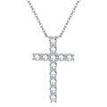 wholesale S925 Sterling Silver Amazon America Cross Border Women's Luxury Full Diamond Cross Pendant Necklace, Unique Small Design with a Premium Feel-0-0