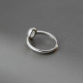 wholesale S925 Sterling Silver Nalan Simple Oval Geometric Synthetic Chalcedony Fashion Adjustable Ring R02273-0-4