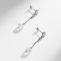 wholesale S925 Sterling Silver Korean Fashion Women's Ear Studs Small Batch Design Long Drop Elegant Earrings Versatile Personality Wholesale-0-2