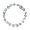 wholesale Platinum-plated S925 Sterling Silver Full Row Tennis Bracelet with Fancy Cut Moissanite and High Carbon Stones for Wholesale-0-4