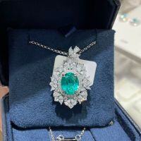 18K Gold Cultured Paraiba Tourmaline Set Pendant Earrings Ring-Paraiba Pendant 10*12mm (6 carats)  S925 Sterling Silver Plated with Gold