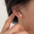 wholesale S925 Sterling Silver Natural Pearl Earrings for Women, Japanese and Korean Style Summer New Minimalist Luxury Earrings-0-0