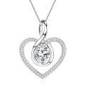 S925 Sterling Silver D-Color Moissanite Rotating Pendant Necklace-0-15