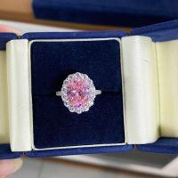 wholesale S925 Sterling Silver European and American Cross-Border Wholesale Best-Seller Large Cocktail Ring for Women, Non-Tarnish Ring with Colored Gemstone and High-Carbon Diamond-Red Diamond-CBJZ040>No.8