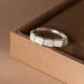 wholesale 990 Silver Nalan Ins Style Shell Inlaid Diamond Quadrilateral Ring New Design Sense Index Finger Ring R00704-0-0