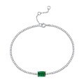 wholesale Metal S925 silver plated with white gold, wholesale cultivated emerald bracelet with ruby, sapphire, and topaz jewelry gift for giving-0-0