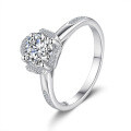 S925 Sterling Silver Moissanite Ring, High-End Women's Hollow Four-Paw Classic Proposal, Drop Shipping-0-3