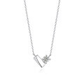 wholesale S925 Sterling Silver Geometric 3D Heart Pendant Necklace for Women, Minimalist and Luxurious-0-5