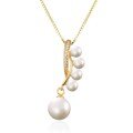 wholesale S925 Sterling Silver Pearl Pendant Necklace for Women, Korean Style Simple and Fashionable Unique Niche Design Collarbone Chain Christmas Gift-0-5