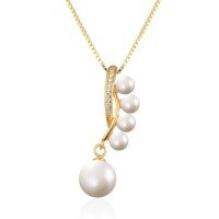 wholesale S925 Sterling Silver Pearl Pendant Necklace for Women, Korean Style Simple and Fashionable Unique Niche Design Collarbone Chain Christmas Gift-003613-[Pendant without chain] 925 silver