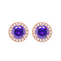 wholesale Pure Silver European & American Women's Earrings Cross-border Gemstone Birthstone Zodiac Zircon Fashion Round Ear Studs Wholesale-0-18