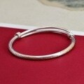 wholesale 9999 Silver Auspicious Cloud Pattern Gold-Plated Push-Pull Bracelet, Simple and Fashionable New Chinese Style Ancient Method Women's Pure Silver Bangle-0-1