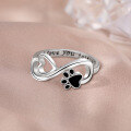 wholesale 925 Sterling Silver Temu Amazon Cross-Border Bestseller Women's Infinite Ring, Popular in Europe and America, Featuring Love Heart, Puppy, and Cat Paw Designs-0-2