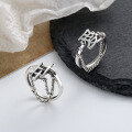 wholesale S925 Sterling Silver Trendy Tassel Ring/Meteor Chain Tassel Ring Fashion Euro-American Punk Style Band-0-0