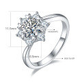 wholesale S925 sterling silver inlaid with 1-carat moissanite snowflake ring, ready-to-ship wholesale silver jewelry for wedding-0-4