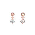 wholesale S925 Sterling Silver Inlaid Cross Screw Thread Non-Ear Plug Ear Studs, Korean Style Personalized Light Luxury Women's Ins Style Earrings-0-4