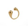wholesale Vintage irregular teardrop ring for women, open adjustable sphere smooth gold knuckle ring for cross-border-0-4