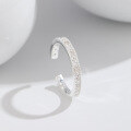 wholesale S925 Sterling Silver European and American Light Luxury Niche Zircon Row Ring Openable Stackable Ring Cross-Border New Accessory-0-3