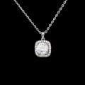 S925 Sterling Silver Aquamarine Moissanite Full-Diamond Necklace for Women-0-5