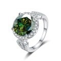 wholesale S925 Sterling Silver 5ct Round Moissanite Ring, Elegant and Sophisticated High-End Wedding Ring-0-7