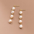 wholesale S925 Sterling Silver Baroque Pearl Tassel Earrings, Ins Style Design, Light Luxury Earrings for Women, M03398-0-0