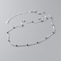 wholesale S925 Sterling Silver Black Bean Geometric Circle Necklace Korean Style Fashion Commuter Necklace Y01328-0-2