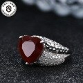 wholesale S925 Sterling Silver Vintage-Inspired Designer Ring with Heart-Shaped Gemstone Inlay-0-1