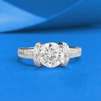 wholesale S925 silver with 70 round diamond, new Zhuo Zhifan jewelry ring, delicate and sweet princess style, little fresh, ins style-R611 Pink Diamond Ring Size 5