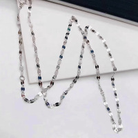 wholesale S925 Sterling Silver Tile Lip Pendant Necklace for Women, Fresh and Elegant, Simple and Shiny Flake Collarbone Chain, Minimalist Accessory for Wholesale.-White gold   925 silver 40+5cm extension chain.